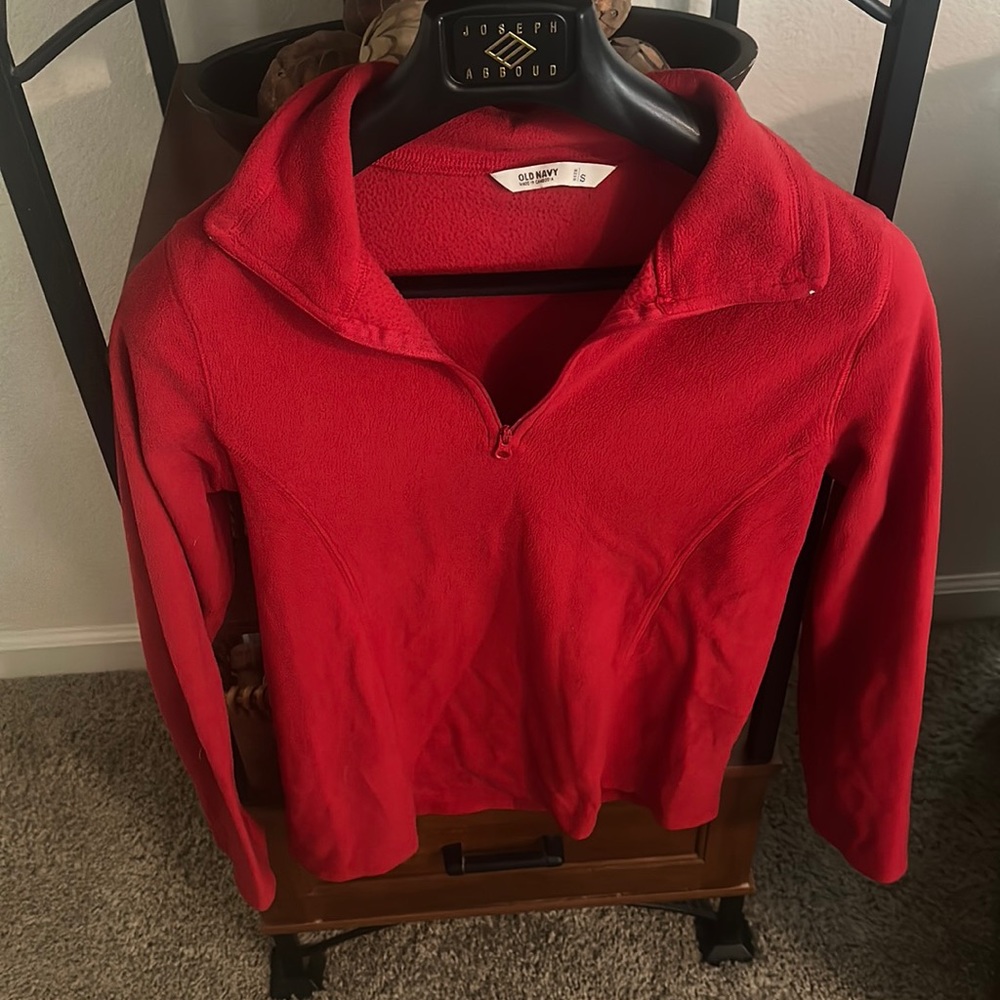 Old Navy red zip up pullover sweater